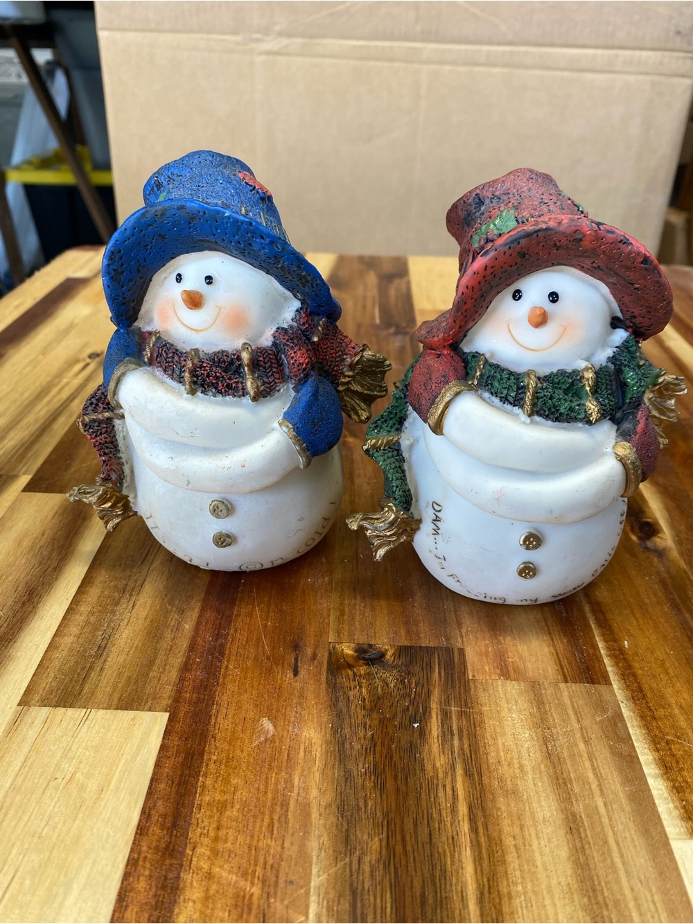 2 Snowman Christmas w/ its ;?!-@*cold out and dam I’m freezing my snowballs off